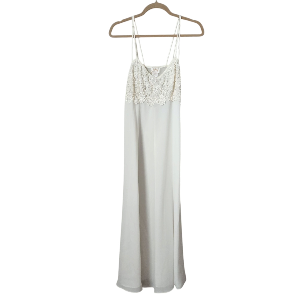 INTIMATES BY FLORA Lace detail sheer Maxi Dress in Ivory NEW size M‎